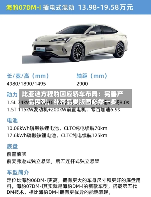 比亚迪方程豹回应轿车布局：完善产品序列，补齐品类版图必然一步