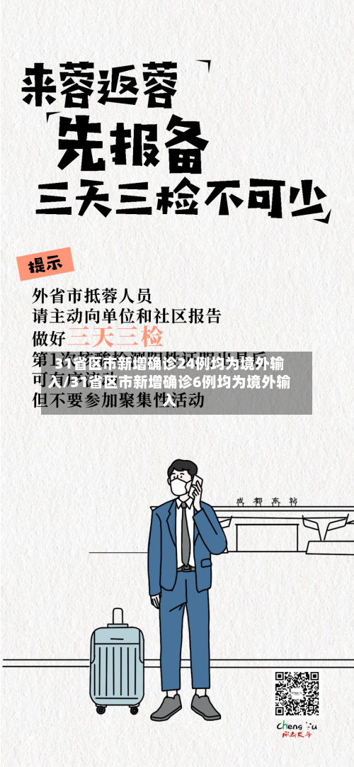 31省区市新增确诊24例均为境外输入/31省区市新增确诊6例均为境外输入