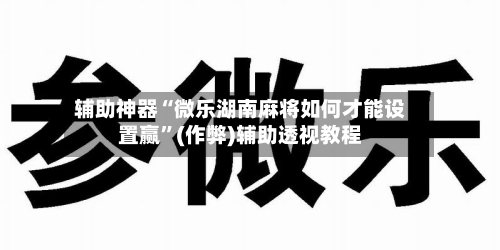 辅助神器“微乐湖南麻将如何才能设置赢”(作弊)辅助透视教程