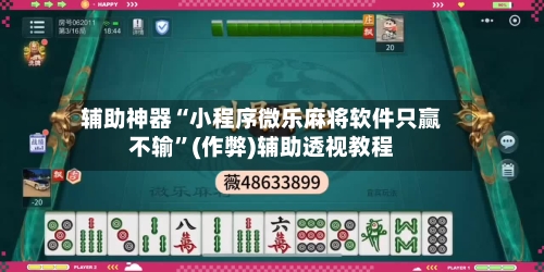 辅助神器“小程序微乐麻将软件只赢不输	”(作弊)辅助透视教程-第3张图片