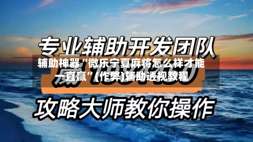 辅助神器“微乐宁夏麻将怎么样才能一直赢”(作弊)辅助透视教程