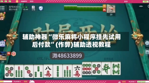 辅助神器“微乐麻将小程序挂先试用后付款”(作弊)辅助透视教程-第2张图片