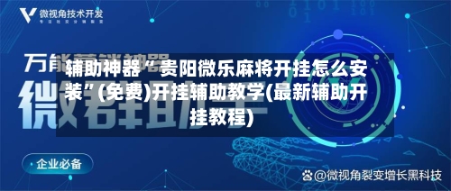 辅助神器“ 贵阳微乐麻将开挂怎么安装”(免费)开挂辅助教学(最新辅助开挂教程)-第2张图片
