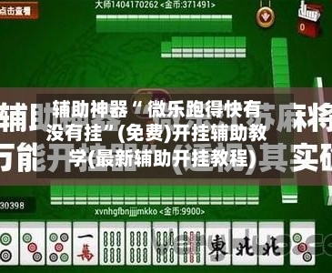 辅助神器“ 微乐跑得快有没有挂”(免费)开挂辅助教学(最新辅助开挂教程)-第3张图片