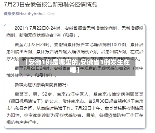 【安徽1例是哪里的,安徽省1例发生在哪】-第3张图片
