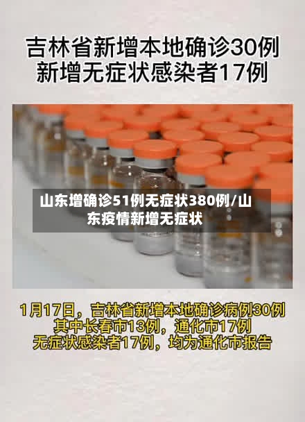 山东增确诊51例无症状380例/山东疫情新增无症状