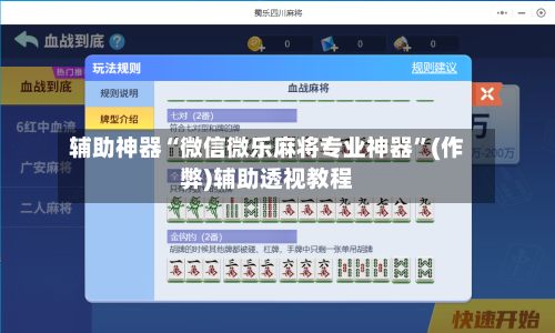 辅助神器“微信微乐麻将专业神器	”(作弊)辅助透视教程-第2张图片