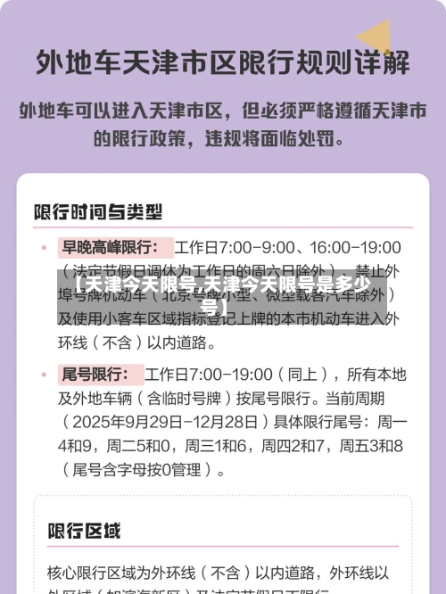 【天津今天限号,天津今天限号是多少号】-第2张图片