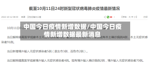 中国今日疫情新增数据/中国今日疫情新增数据最新消息-第2张图片