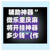 辅助神器“微乐重庆麻将开挂神器多少钱”(作弊)辅助透视教程-第3张图片