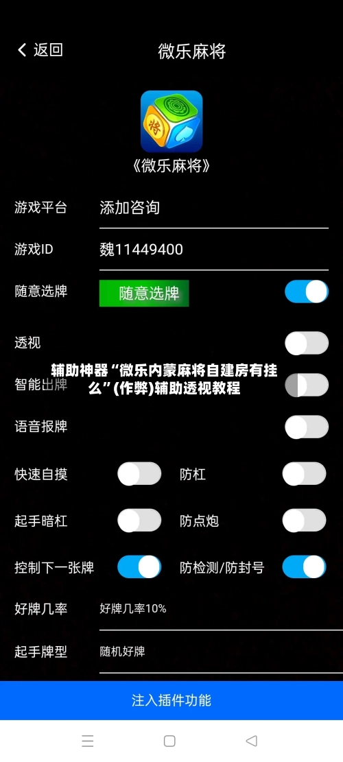 辅助神器“微乐内蒙麻将自建房有挂么”(作弊)辅助透视教程-第3张图片