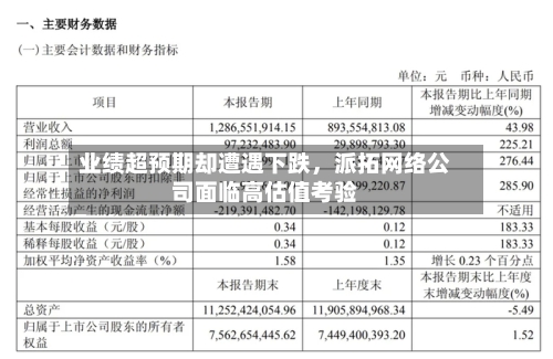 业绩超预期却遭遇下跌，派拓网络公司面临高估值考验-第3张图片