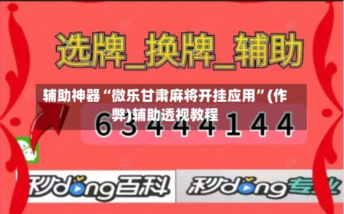 辅助神器“微乐甘肃麻将开挂应用”(作弊)辅助透视教程-第3张图片