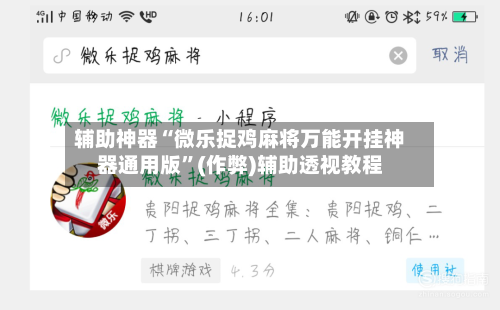 辅助神器“微乐捉鸡麻将万能开挂神器通用版	”(作弊)辅助透视教程-第3张图片