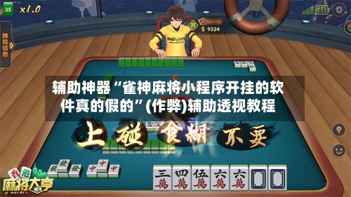 辅助神器“雀神麻将小程序开挂的软件真的假的	”(作弊)辅助透视教程-第3张图片