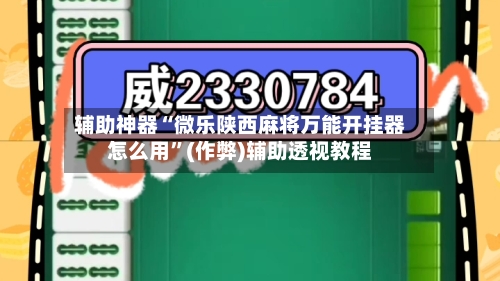 辅助神器“微乐陕西麻将万能开挂器怎么用	”(作弊)辅助透视教程-第3张图片