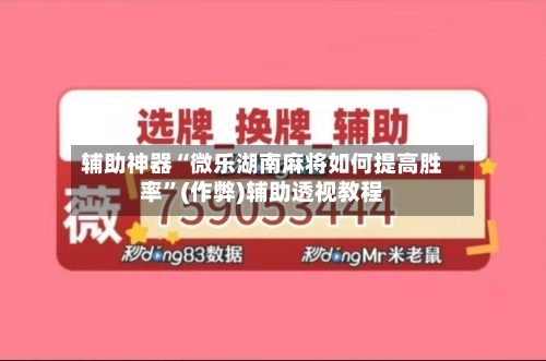 辅助神器“微乐湖南麻将如何提高胜率”(作弊)辅助透视教程-第2张图片