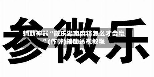 辅助神器“微乐湖南麻将怎么才会赢”(作弊)辅助透视教程-第2张图片