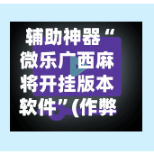 辅助神器“微乐广西麻将开挂版本软件”(作弊)辅助透视教程-第2张图片