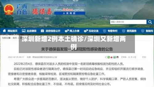 深圳新增2例本土确诊/深圳又新增两例
