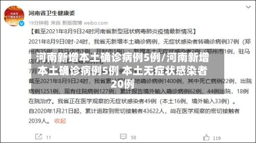河南新增本土确诊病例5例/河南新增本土确诊病例5例 本土无症状感染者20例