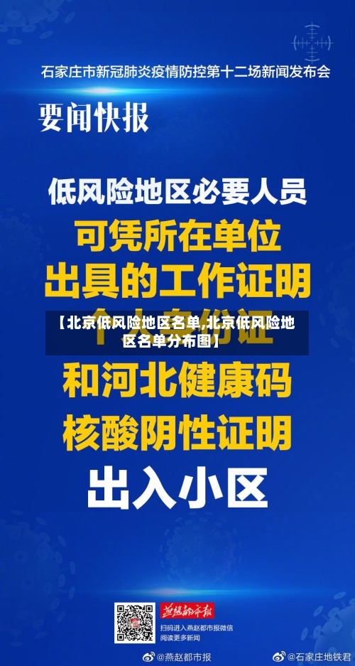 【北京低风险地区名单,北京低风险地区名单分布图】