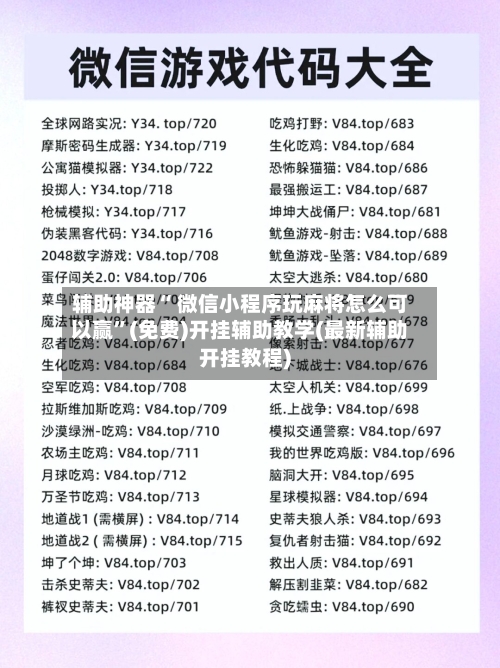 辅助神器“ 微信小程序玩麻将怎么可以赢”(免费)开挂辅助教学(最新辅助开挂教程)-第2张图片