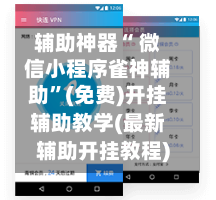 辅助神器“ 微信小程序雀神辅助”(免费)开挂辅助教学(最新辅助开挂教程)-第2张图片