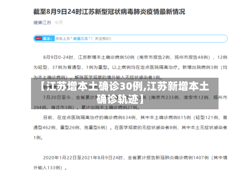 【江苏增本土确诊30例,江苏新增本土确诊轨迹】
