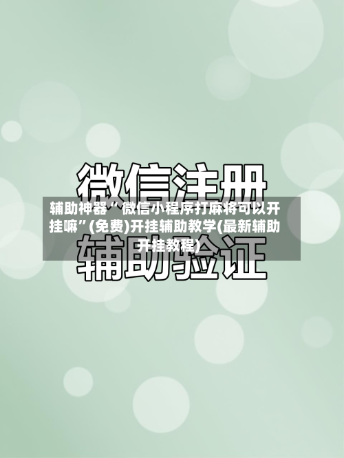 辅助神器“ 微信小程序打麻将可以开挂嘛”(免费)开挂辅助教学(最新辅助开挂教程)-第2张图片
