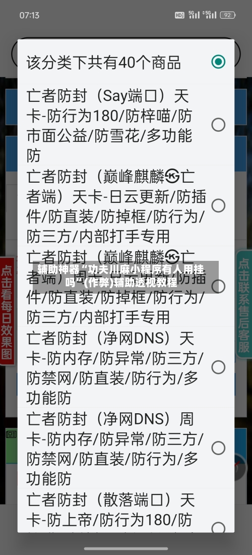 辅助神器“功夫川麻小程序有人用挂吗”(作弊)辅助透视教程