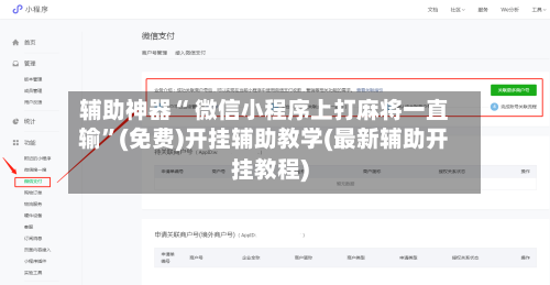 辅助神器“ 微信小程序上打麻将一直输”(免费)开挂辅助教学(最新辅助开挂教程)-第3张图片