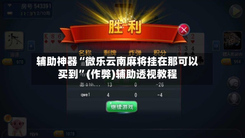 辅助神器“微乐云南麻将挂在那可以买到	”(作弊)辅助透视教程-第2张图片