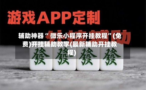 辅助神器“ 微乐小程序开挂教程”(免费)开挂辅助教学(最新辅助开挂教程)-第2张图片