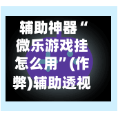 辅助神器“微乐游戏挂怎么用”(作弊)辅助透视教程