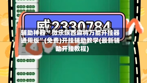 辅助神器“ 微乐陕西麻将万能开挂器通用版”(免费)开挂辅助教学(最新辅助开挂教程)