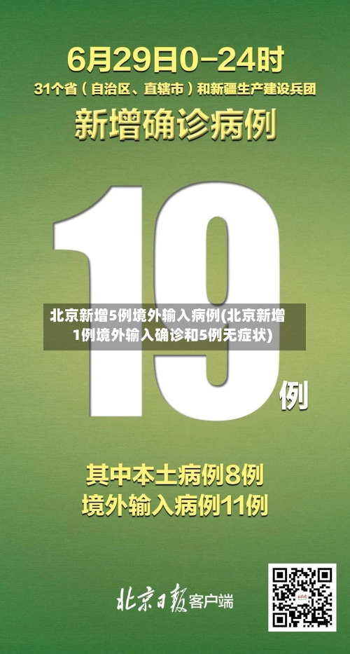 北京新增5例境外输入病例(北京新增1例境外输入确诊和5例无症状)