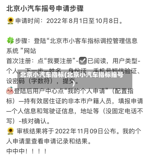北京小汽车指标(北京小汽车指标摇号)